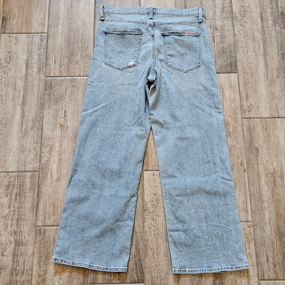 Hudson High Rise Wide Leg Jeans Women’s 31 Light Wash Distressed‎ Denim Retro - Picture 6 of 10